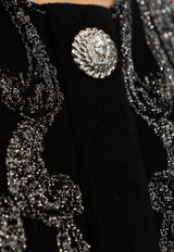 Balmain Paisley Jacquard Mini Dress Black CF1R3185 JH74-EAC