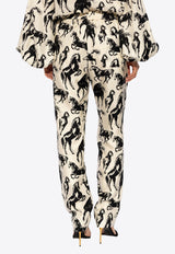 Balmain Horse-Print Pajama Pants Monochrome CF1PM020 SD44-EJS