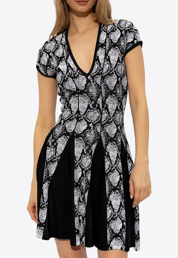 Balmain Jacquard Dress Monochorme CF1R7167 KF52-EAB