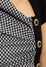 Balmain Colorblocked Ruched Mini Dress

 Black CF1R7220 ME01-EAB