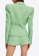 Balmain Jolie Madame Tweed Blazer
 Green CF1SE011 91XF-UGR