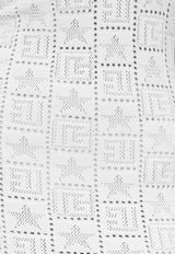 Balmain Monogram Knit Halterneck Midi Dress White CF1RI001 KF97-0FA