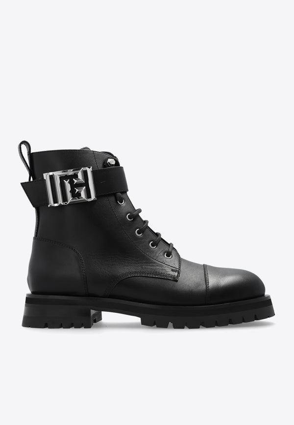 Balmain Charlie Leather Ankle Boots Black CM1TC334 LVIT-0PA