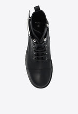 Balmain Charlie Leather Ankle Boots Black CM1TC334 LVIT-0PA