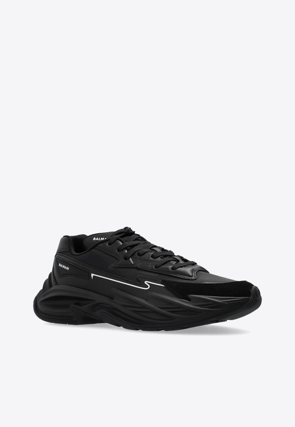 Balmain Run-Row Low-Top Sneakers Black CM1VI355 LLSN-0PA
