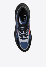 Balmain Run-Row Leather and Nylon Sneakers Black CM0VI355 LLNB-6BK