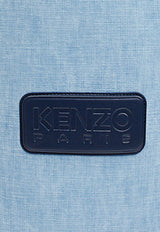 Kenzo Kenzo 18 Logo Patch Denim Bucket Bag Blue FE52SA204 6H4-DT