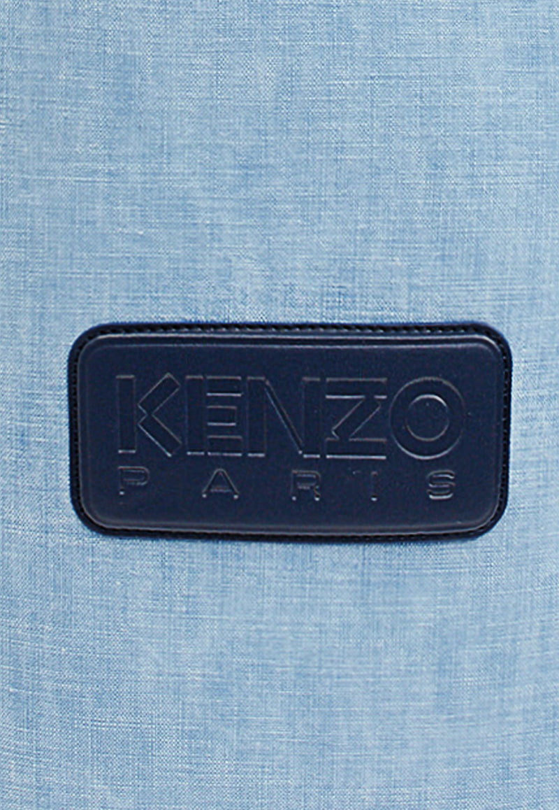 Kenzo Kenzo 18 Logo Patch Denim Bucket Bag Blue FE52SA204 6H4-DT