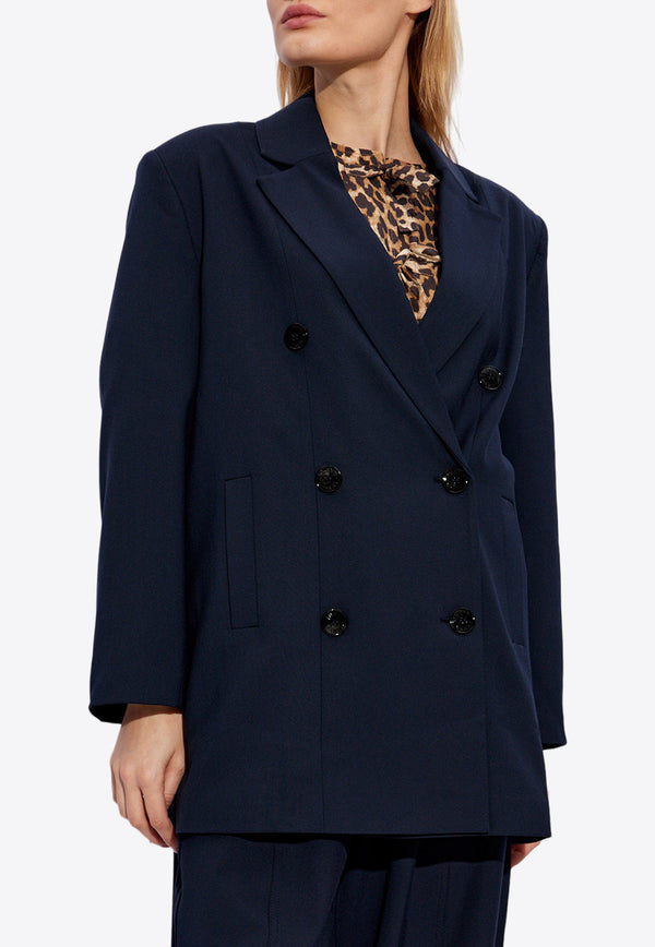 GANNI Oversized Double-Breasted Blazer Navy F9014 6751-683