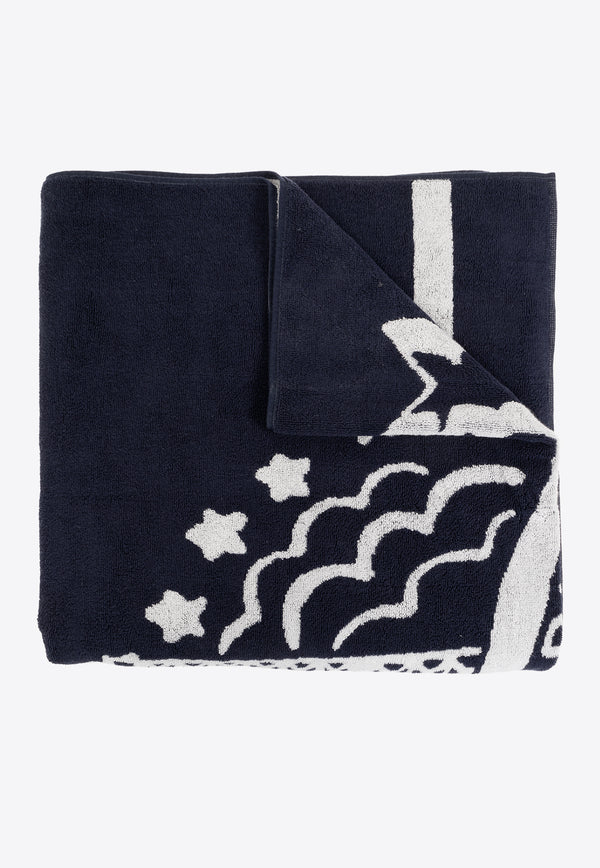 Kenzo Eiffel Tower Beach Towel Blue FE5KEIFFL JDC-76