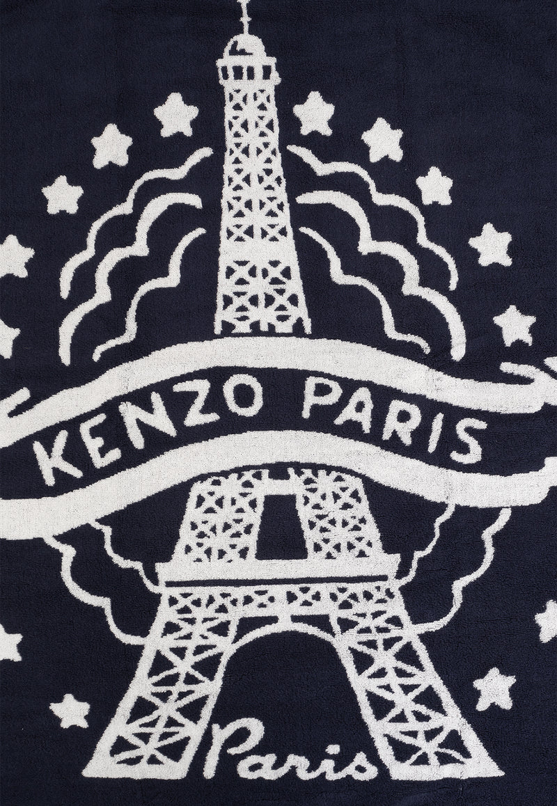 Kenzo Eiffel Tower Beach Towel Blue FE5KEIFFL JDC-76