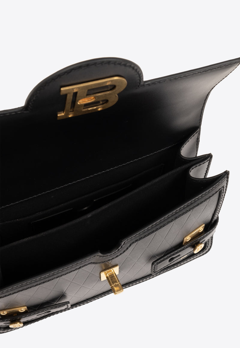 Balmain B-Buzz 24 Calf Leather Crossbody Bag Black CN0DA829 LQML-0PA