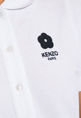 Kenzo Boke Flower Mini Polo Dress White FE52RO744 4PU-01