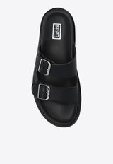 Kenzo Matto Leather Slides Black FE55MU040 L62-99
