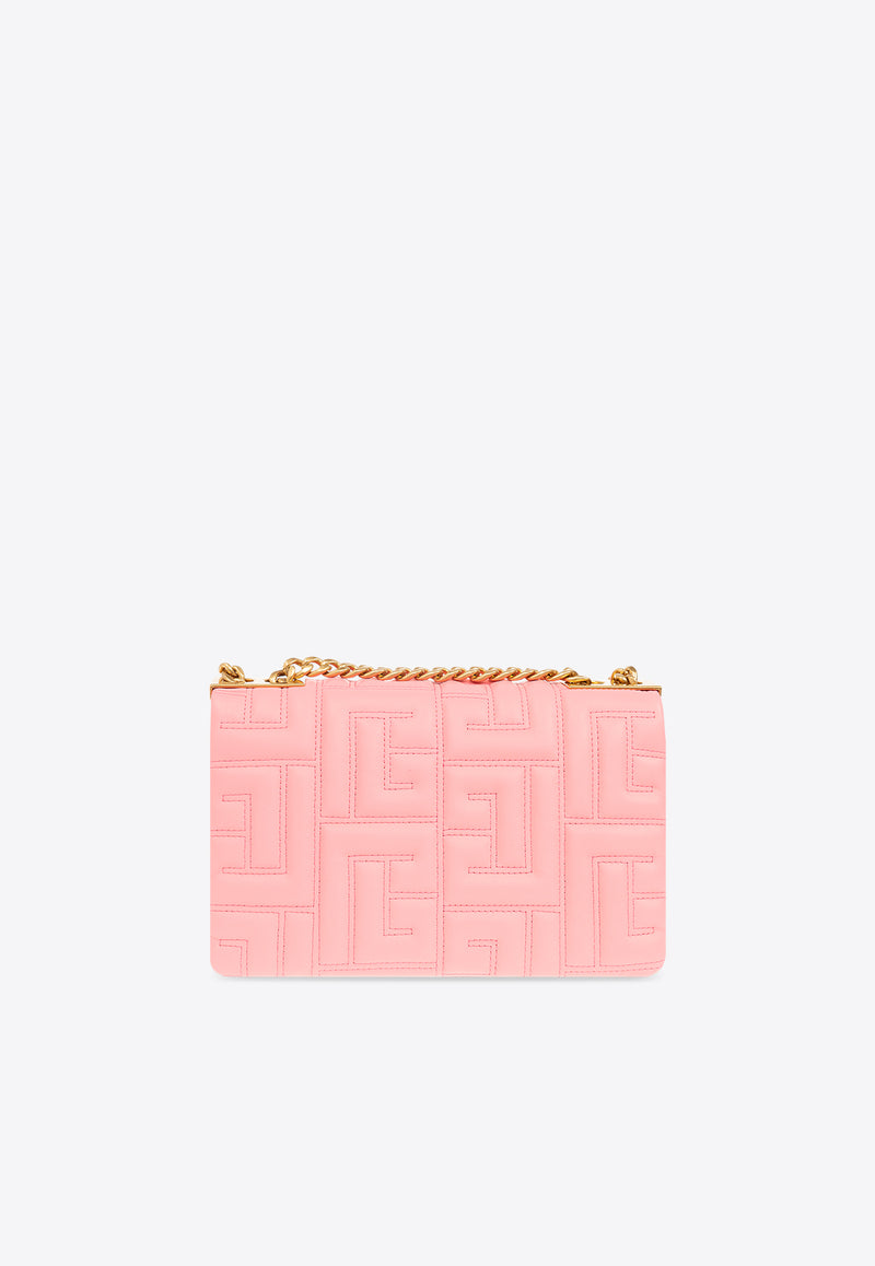 Balmain Small 1945 Quilted Leather Crossbody Bag Pink CN1BJ778 LNQD-437