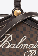 Balmain Monogram Canvas and Leather Bucket Bag Brown CN1EG879 TMBJ-EEO