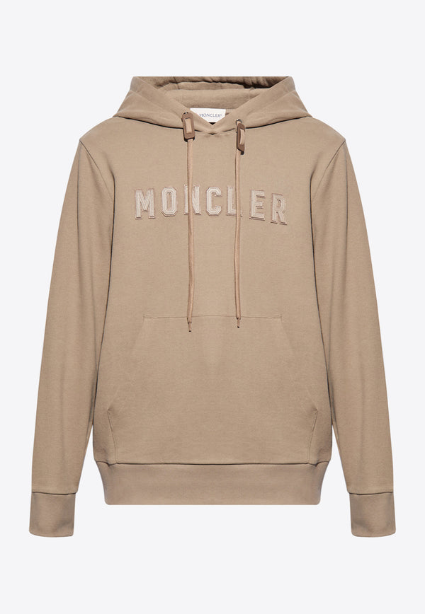 Moncler Logo Patch Hooded Sweatshirt Beige J10918G00030 89AHE-22E