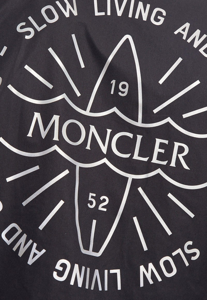 Moncler Clapier Printed Rain Jacket Black J10911A00098 54A91-999