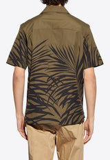 Moncler Tropical Fern Print Short-Sleeved Shirt Green J10912F00006 597M1-S89