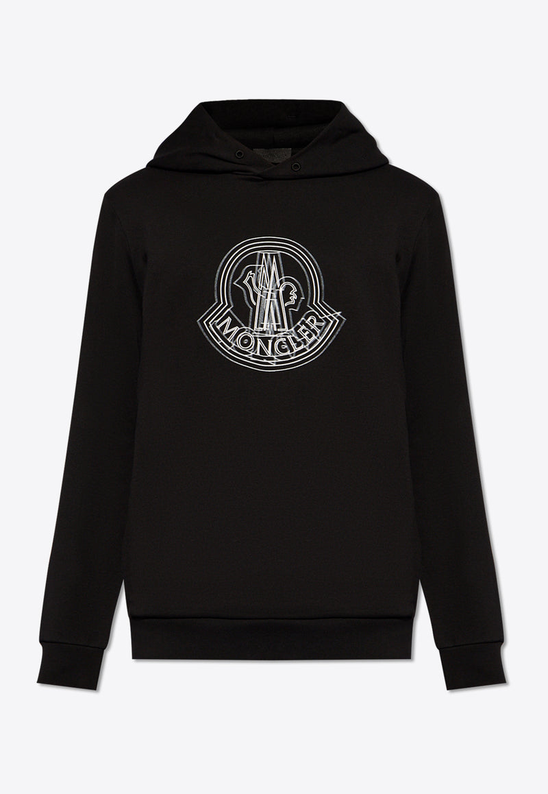 Moncler Logo Print Hooded Sweatshirt Black J10918G00038 809KR-999