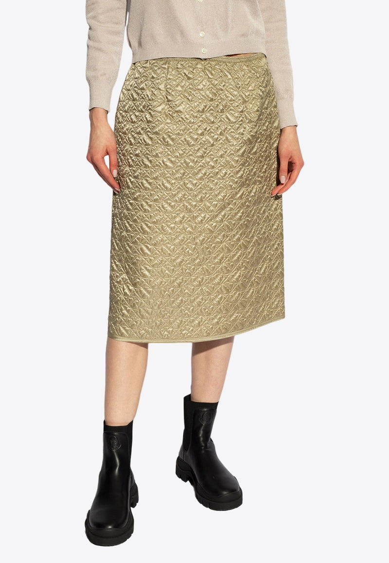 Moncler Quilted Midi Skirt Green J10932D00006 788L6-219