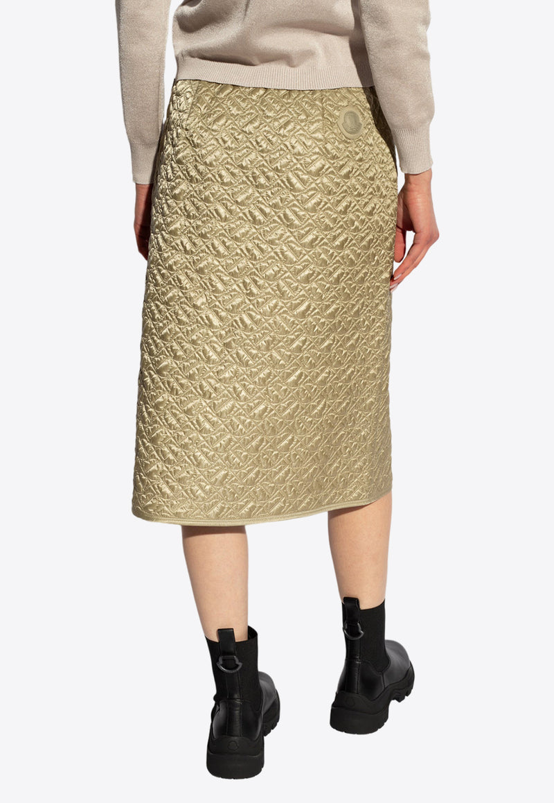 Moncler Quilted Midi Skirt Green J10932D00006 788L6-219