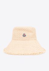 Moncler Logo Patch Woven Bucket Hat Beige J10933B00036 0U339-21E