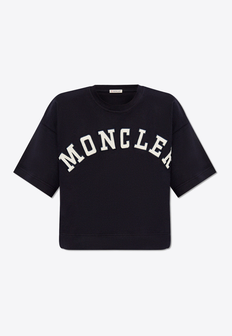 Moncler Logo Print Crewneck T-shirt Navy J10938C00018 89AJ0-778