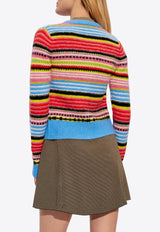GANNI Striped Soft Wool Cardigan Multicolor K2145 2662-999