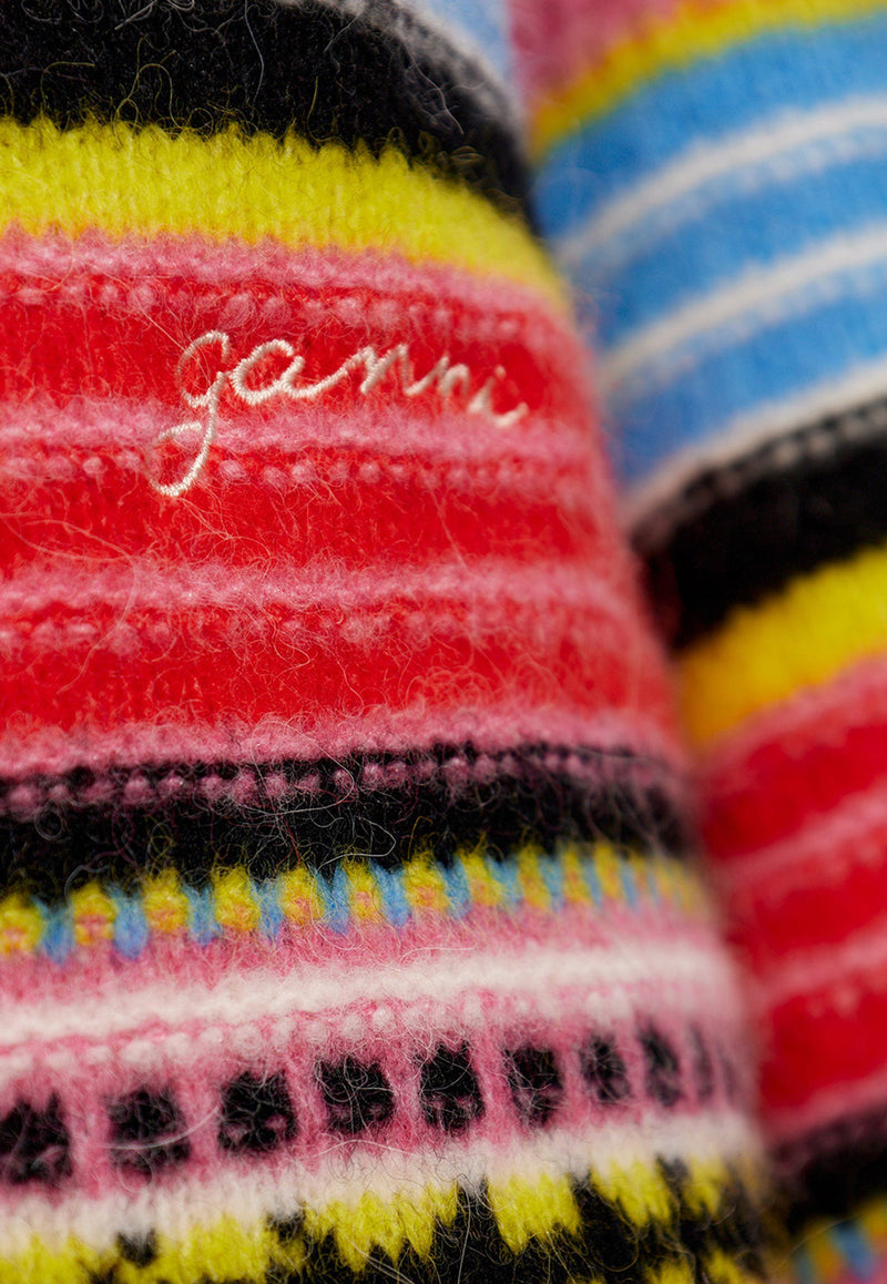 GANNI Striped Soft Wool Sweater Multicolor K2146 2662-999