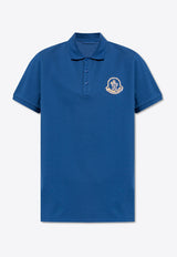 Moncler Logo Embroidered Polo T-shirt Blue J10918A00023 89A16-749