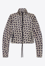 Moncler Mapressa Chain Print Cropped Jacket Navy J10931A00141 597MX-F70