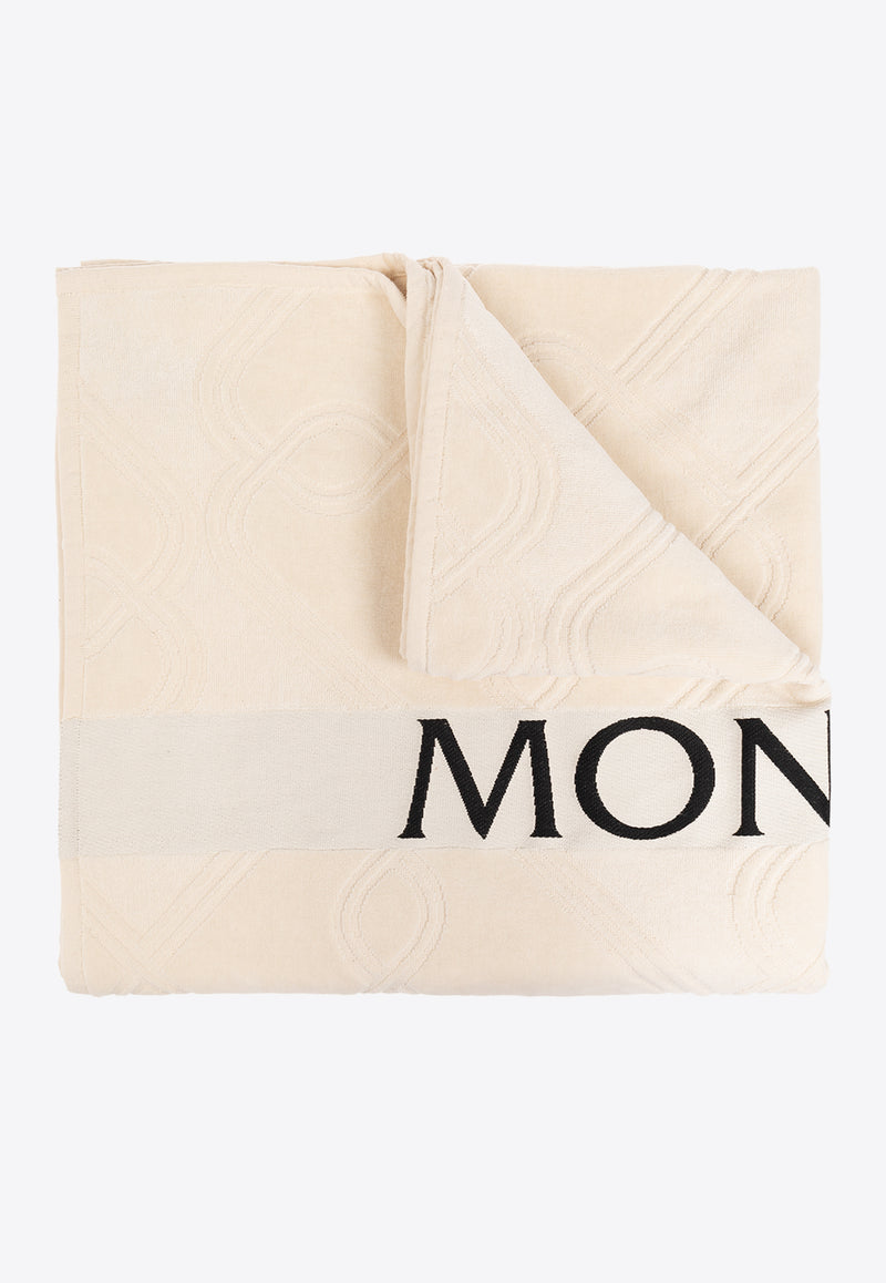 Moncler Logo Jacquard Beach Towel Cream J10933D00002 0U342-050