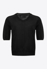 Moncler Logo Patch Knit Top Black J10939C00010 M4114-M99