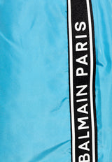Balmain Logo Tape Swim Shorts