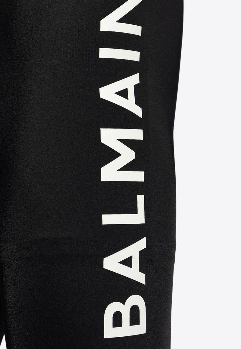 Balmain Logo Print Swim Shorts