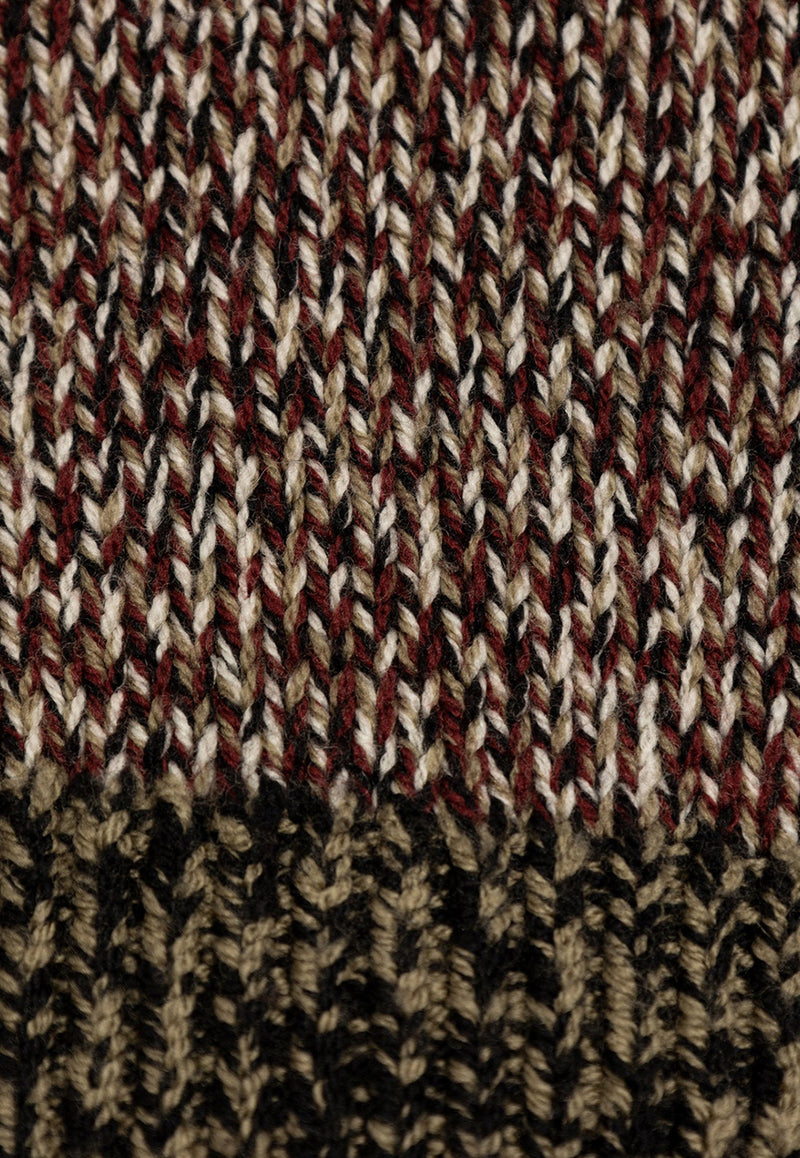 Loewe Colorblocked Knitted Wool Sweater Multicolor S540Y14KF0 0-KHAKI GREEN MULTICOLOR