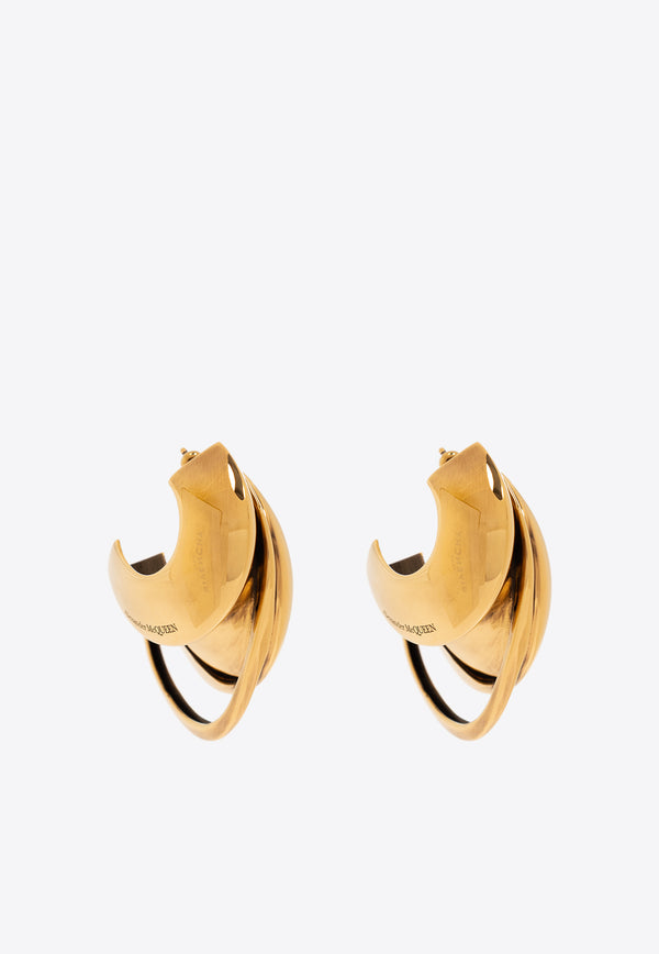 Alexander McQueen Sculptural Hoop Earrings Gold 768037 J160T-448