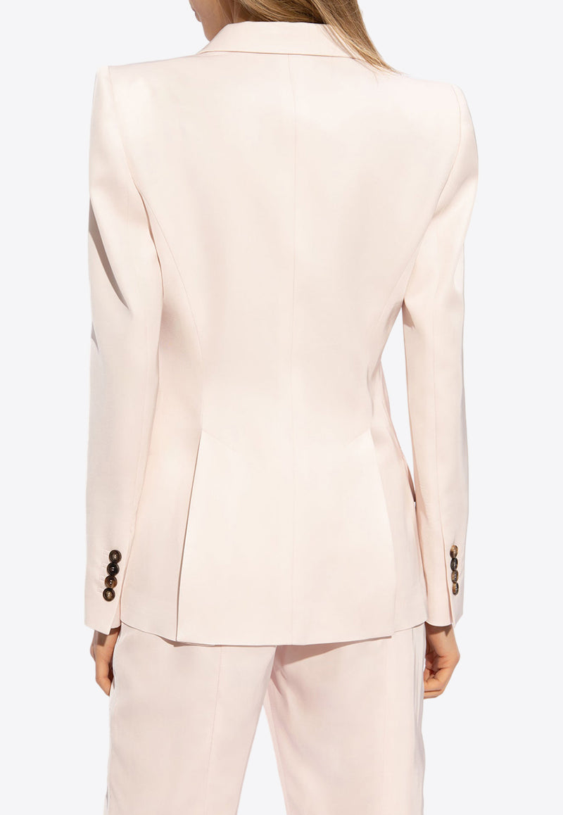 Alexander McQueen Cut-Out Single-Breasted Blazer Pink 790665 QEAFI-5119