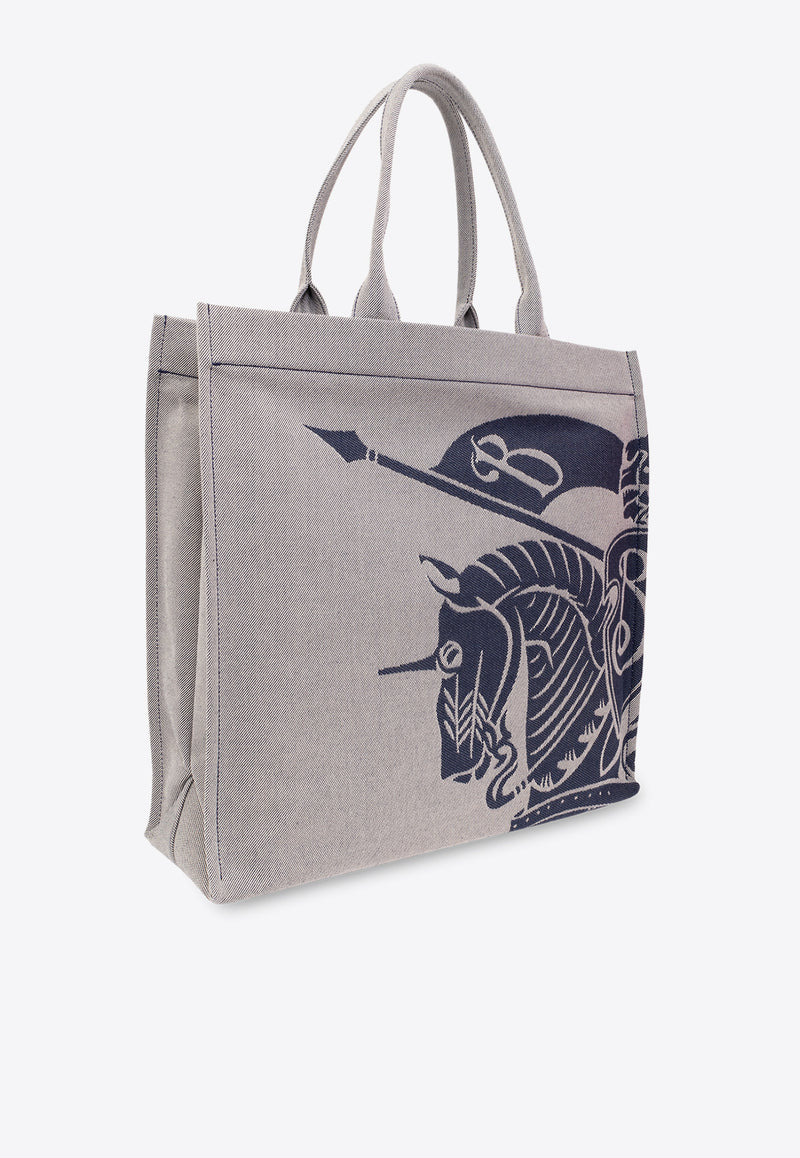 Burberry Medium EKD Embroidered Tote Bag Gray 8080749 B7323-KNIGHT