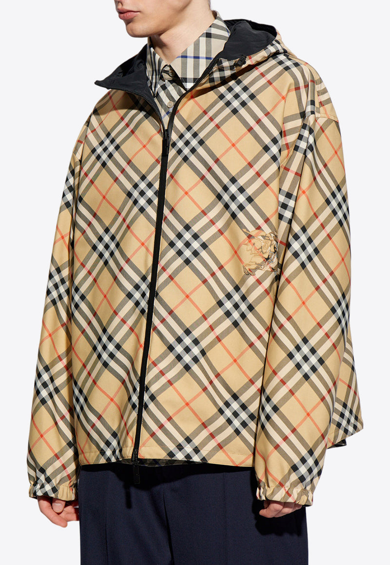 Burberry Reversible Check Hooded Jacket Beige 8087219 B9368-SAND IP CHECK