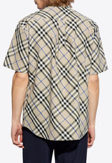 Burberry Signature Check Short-Sleeved Shirt Beige 8087639 B9629-LICHEN IP CHECK