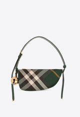 Burberry Mini Shield Checked Shoulder Bag Green 8088986 B8636-IVY