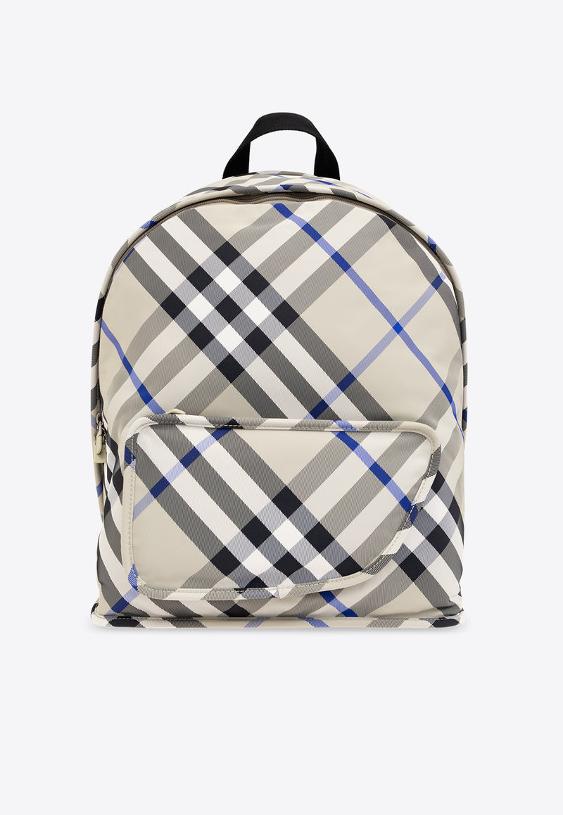 Burberry Check Patterned Shield Backpack Multicolor 8085322 A3888-LICHEN