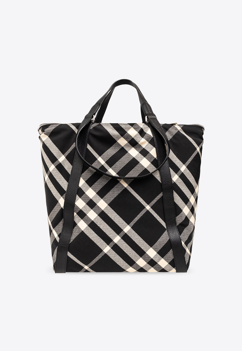 Burberry Large Field Checkered Tote Bag Black 8086476 A1189-BLACK CALICO