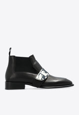 Burberry Shield Leather Chelsea Boots Black 8087314 A1189-BLACK