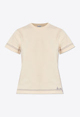 Burberry Signature Logo Crewneck T-shirt Cream 8090641 B7348-SOAP