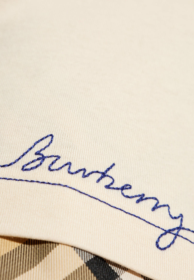 Burberry Signature Logo Crewneck T-shirt Cream 8090641 B7348-SOAP