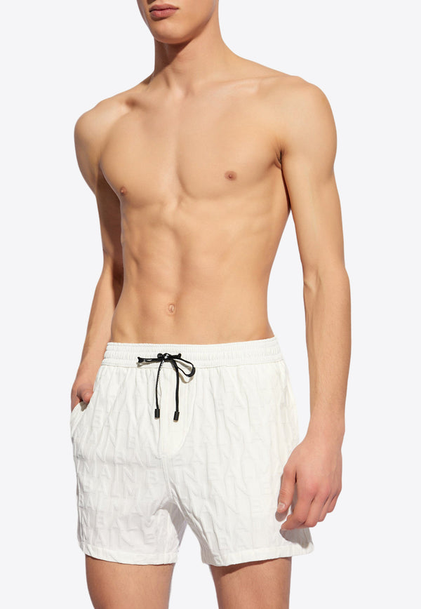 Balmain Embossed-Monogram Swim Shorts