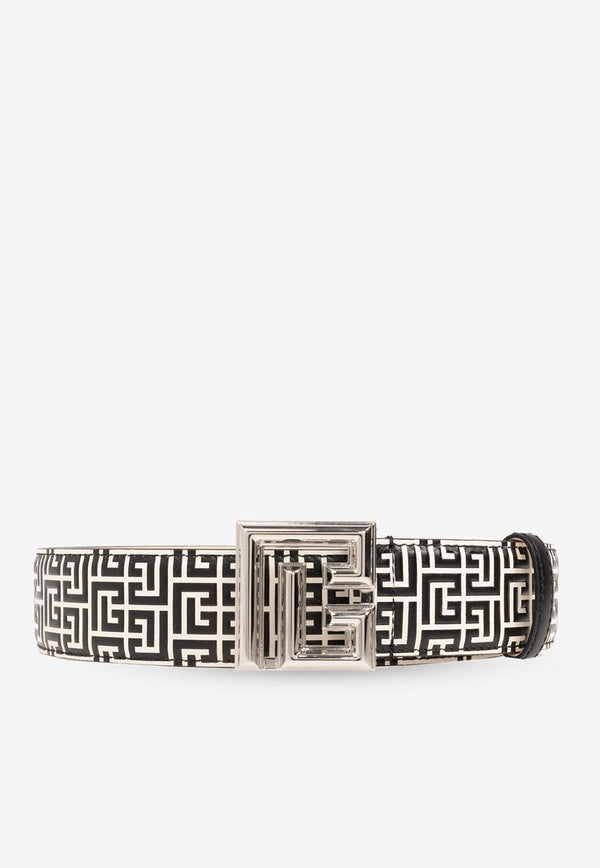 Balmain Logo Monogram Leather Belt